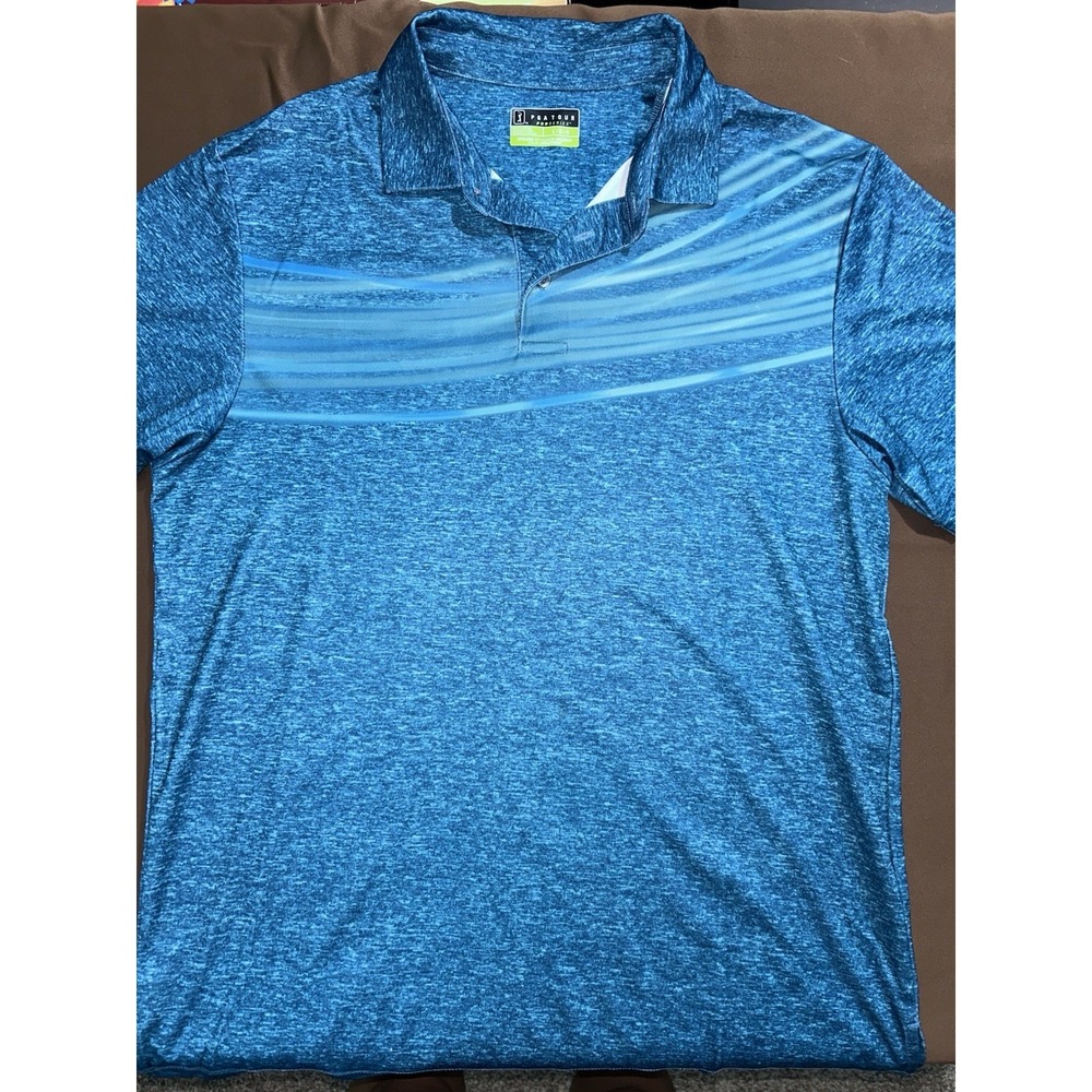 PGA Tour PROSERIES Polo Shirt Size L Short Sleeve blue tones